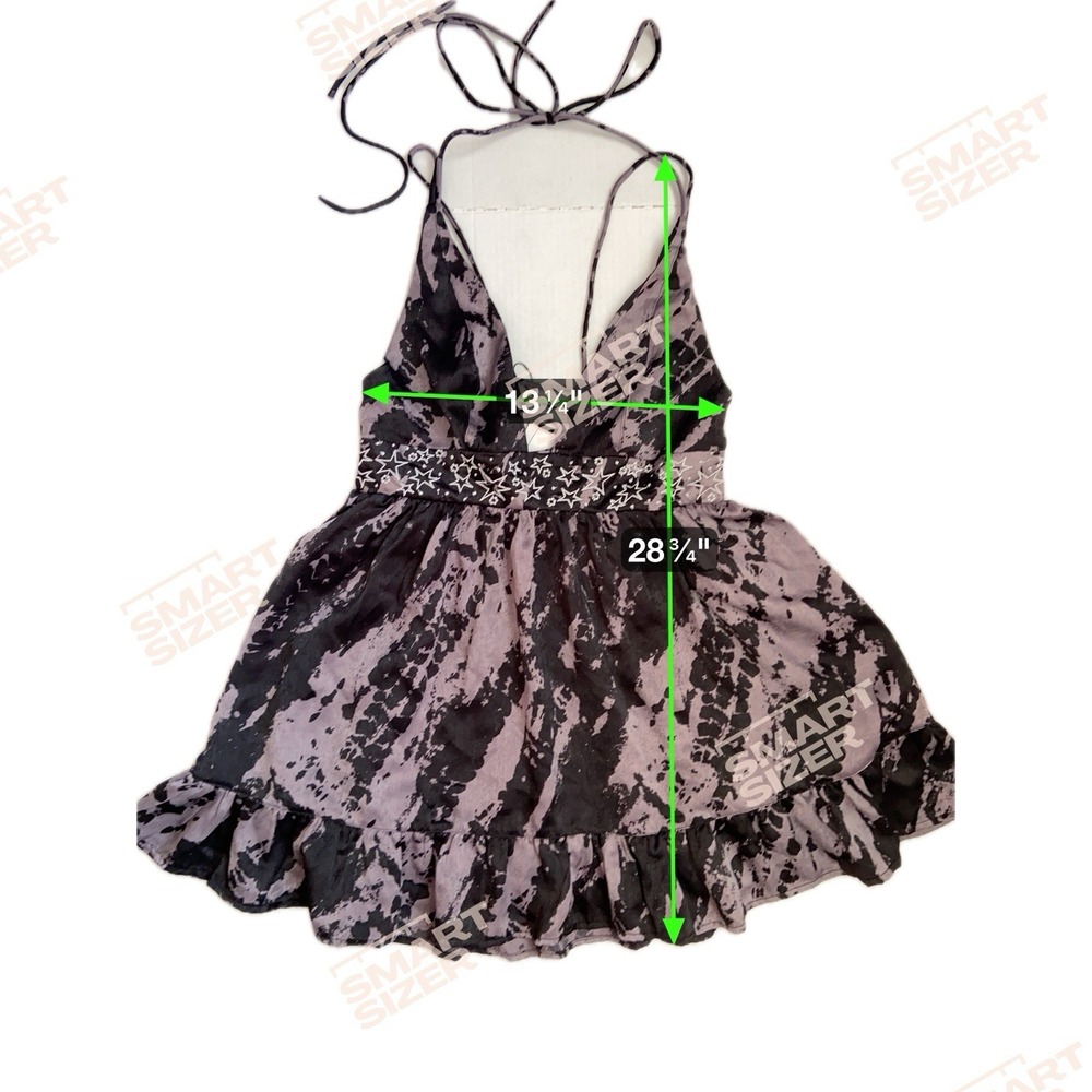 Fairy Grunge Star Embroidered Halter Mini Dress Size M Tie Dye Whimsygoth Witchy - Picture 5 of 14